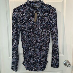 NWT JCrew matte jersey turtleneck Sz small Coventry navy floral